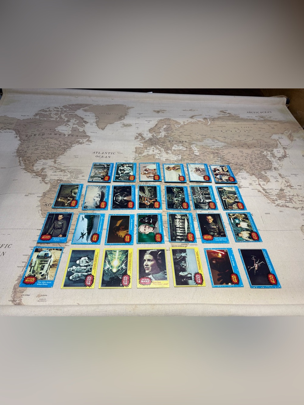 Star Wars Vintage 1977 20th Century Fox Film Corp 27 Card Lot Blue Yellow Series